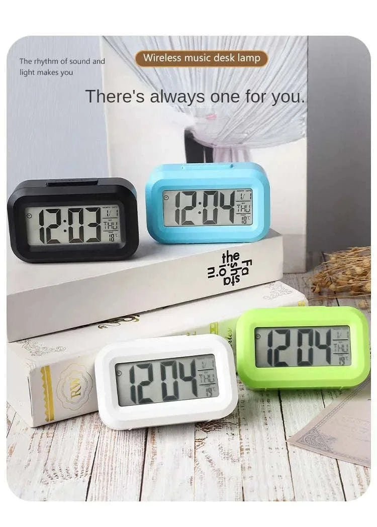 LED Digital Alarm Clock with Temperature, Calendar & Snooze-United States / Pink