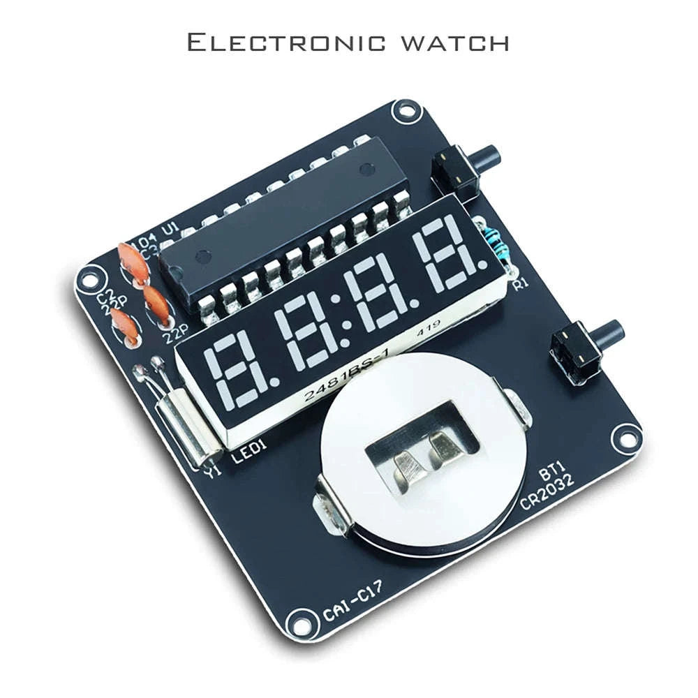 LED DIY Electronic Watch Kit with Silicone Strap-Black / China Mainland