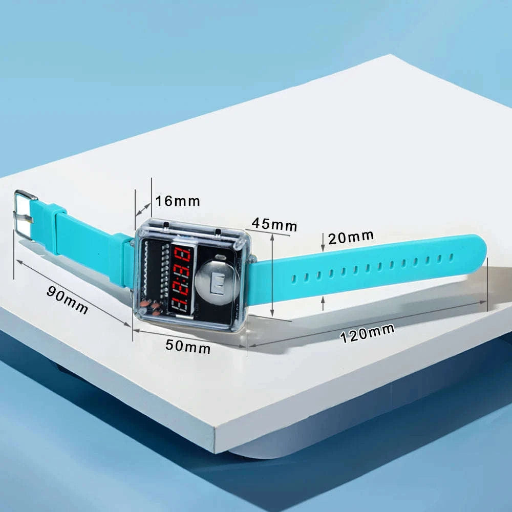 LED DIY Electronic Watch Kit with Silicone Strap-Black / China Mainland