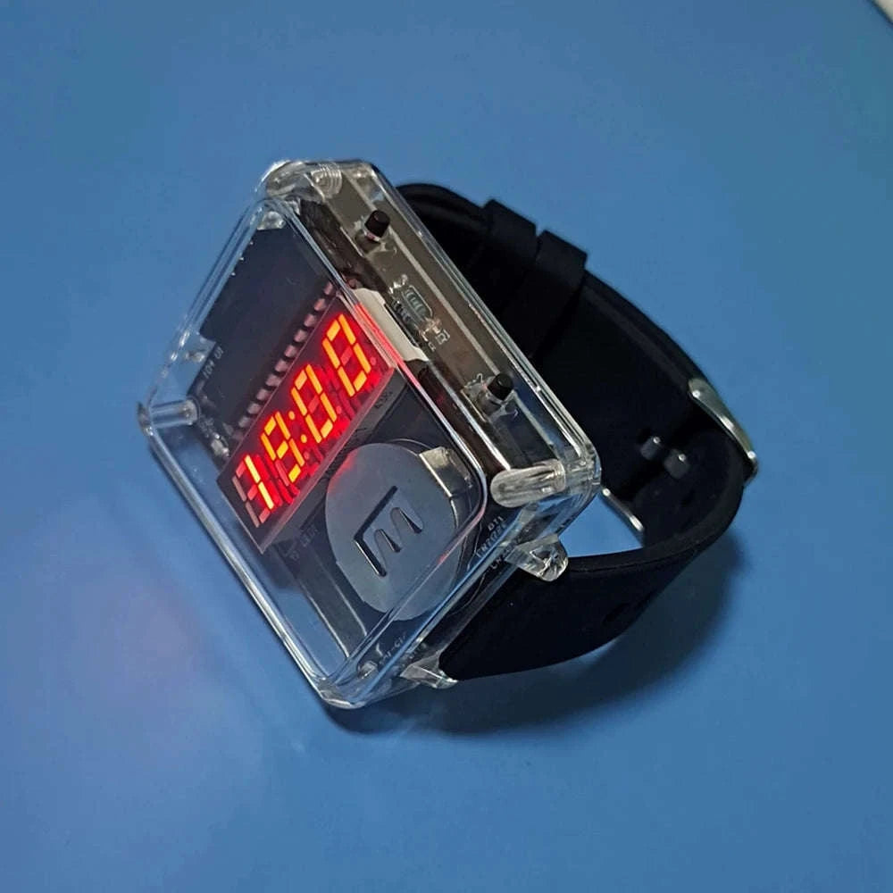 LED DIY Electronic Watch Kit with Silicone Strap-Black / China Mainland