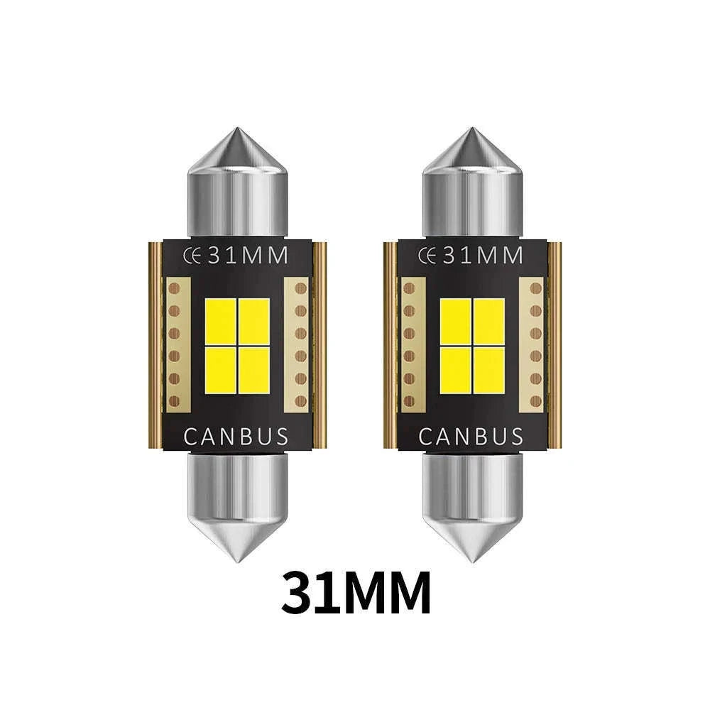 LED Festoon Car Lights 31/36/39/41mm 12V/24V-31mm / 2 pieces / 2PCS White