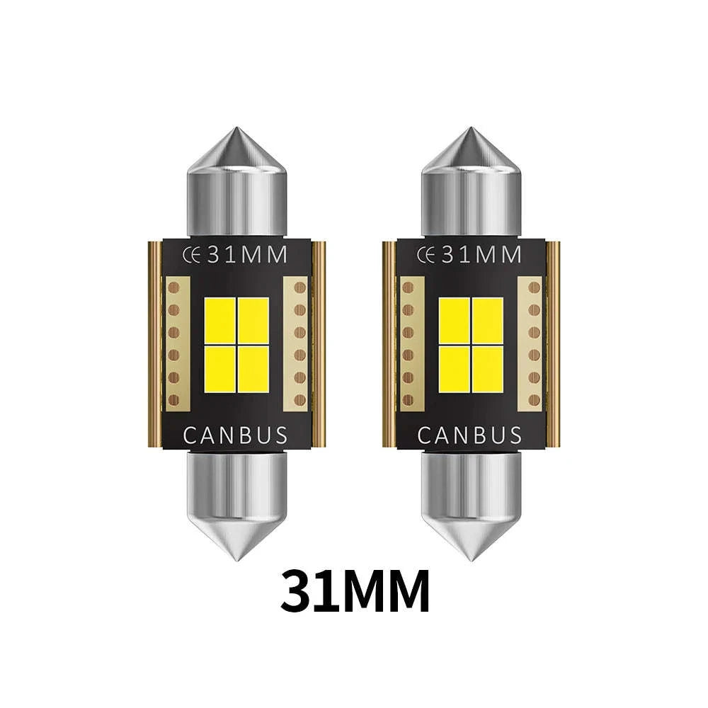 LED Festoon Car Lights 31/36/39/41mm 12V/24V-31mm / 2 pieces / 2PCS White