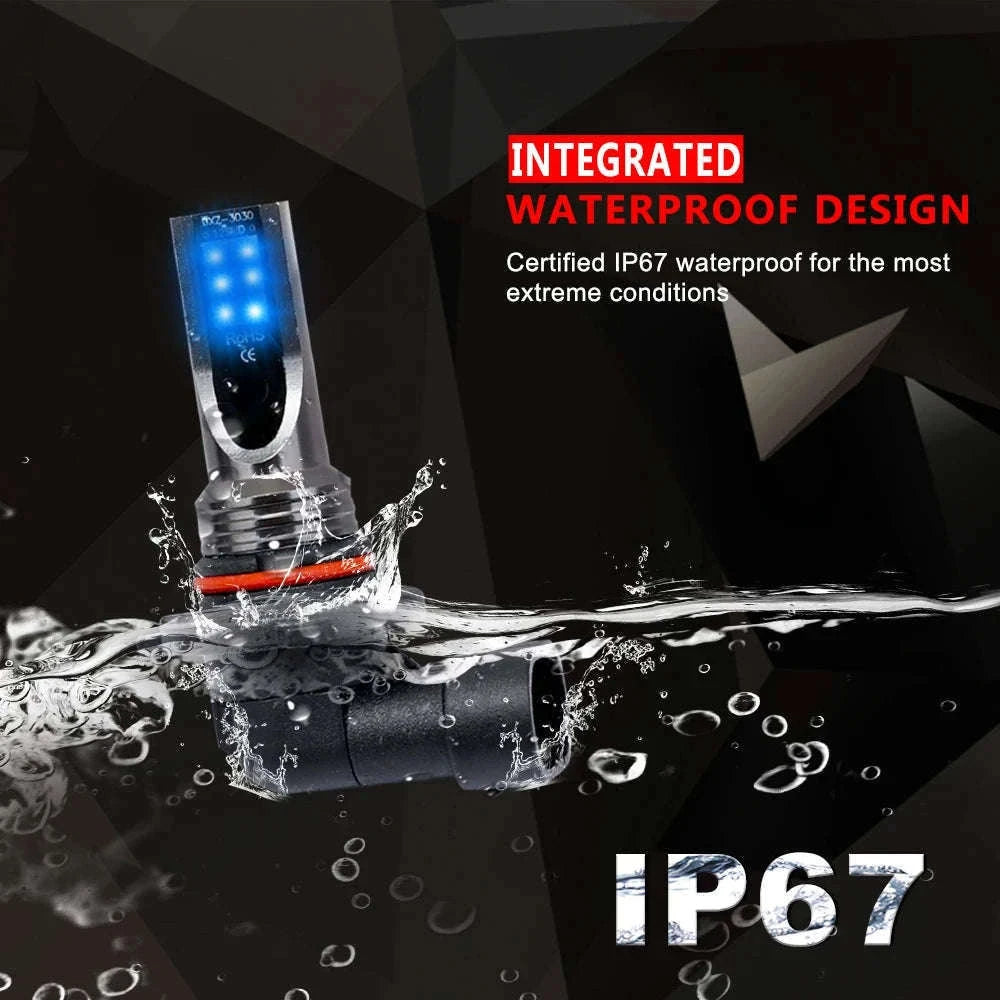 LED Fog Lights H8/H11/H16/9005/9006, 6000K White-9006/HB4 / 25000K White