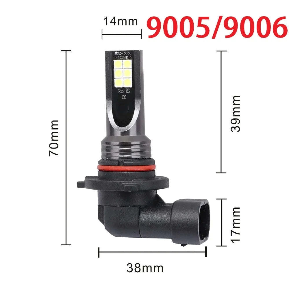LED Fog Lights H8/H11/H16/9005/9006 – 6000K White-9006/HB4 / 25000K White