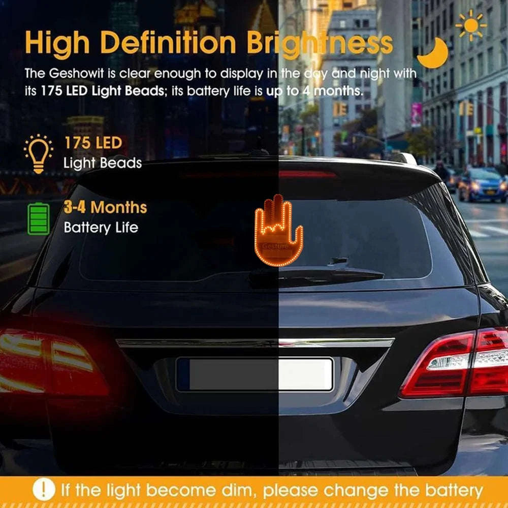 LED Gesture Light with Remote for Car Interior Window Sign-Germany