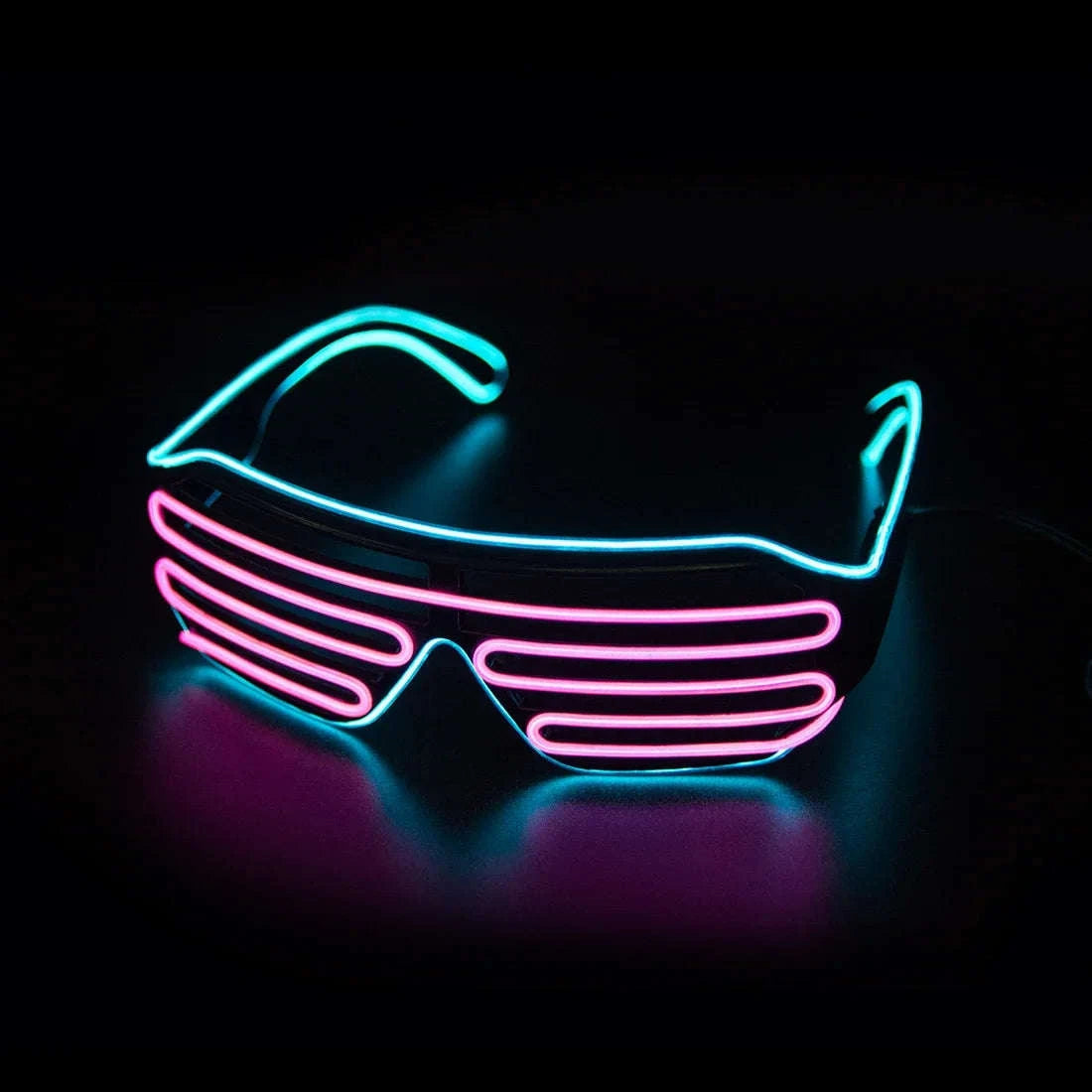 LED Glowing Glasses Neon Party Sunglasses-15cm / Ice blue and pink