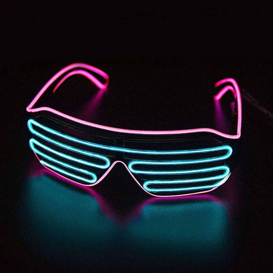 LED Glowing Glasses Neon Party Sunglasses for Events-15cm / Ice blue and pink