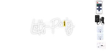 LED “Let’s Party” Neon Sign with Remote & Adjustable Brightness-Pink 20W / United States