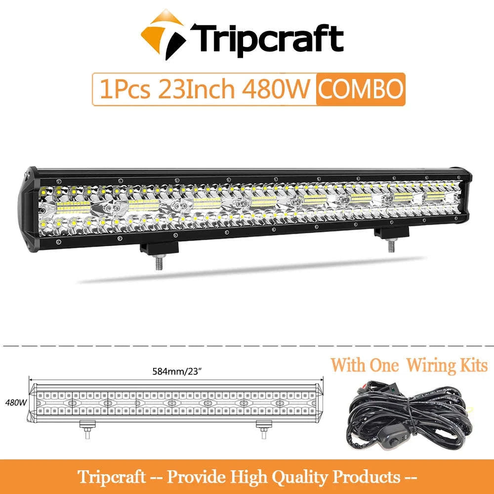 LED Light Bar Combo Beam 4-28 Inch for Off-Road Vehicles-1pc 20in 420w / Germany