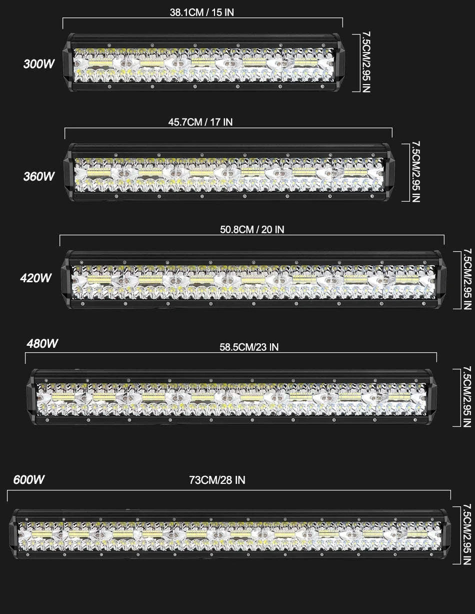 LED Light Bar Combo Beam 4-28 Inch for Off-Road Vehicles-1pc 20in 420w / Germany