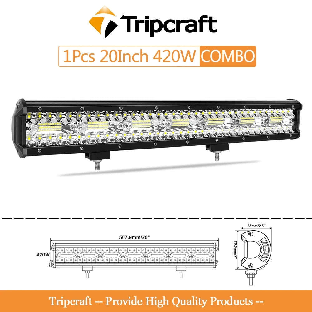 LED Light Bar Combo Beam 4-28 Inch for Off-Road Vehicles-1pc 20in 420w / Germany