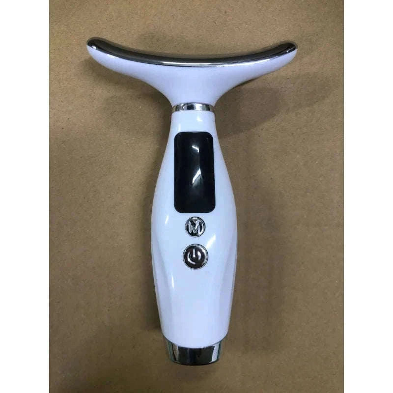 LED Light Therapy Face Neck Massager for Daily Skin Care-White