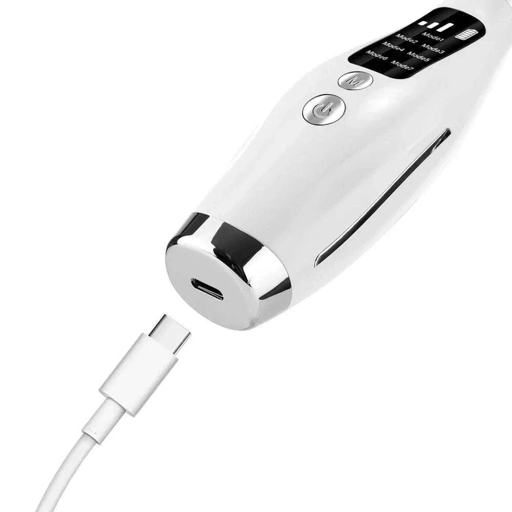 LED Light Therapy Face Neck Massager for Daily Skin Care-White
