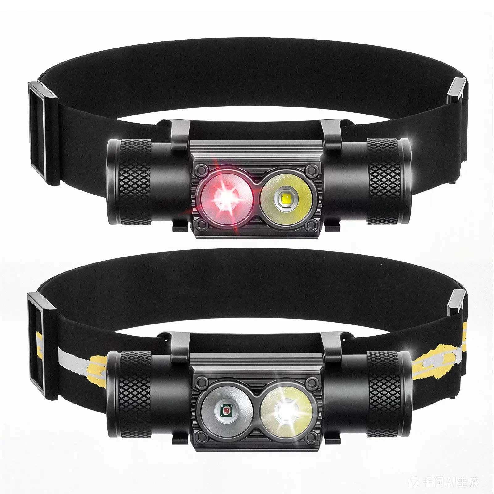 LED Mini Headlamp White Red USB-C Rechargeable-2000mah Battery