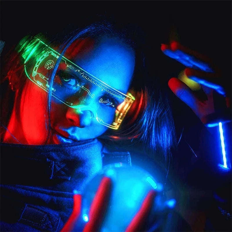 LED Party Glasses with Colorful Glow and Multiple Light Modes-high quality Type B