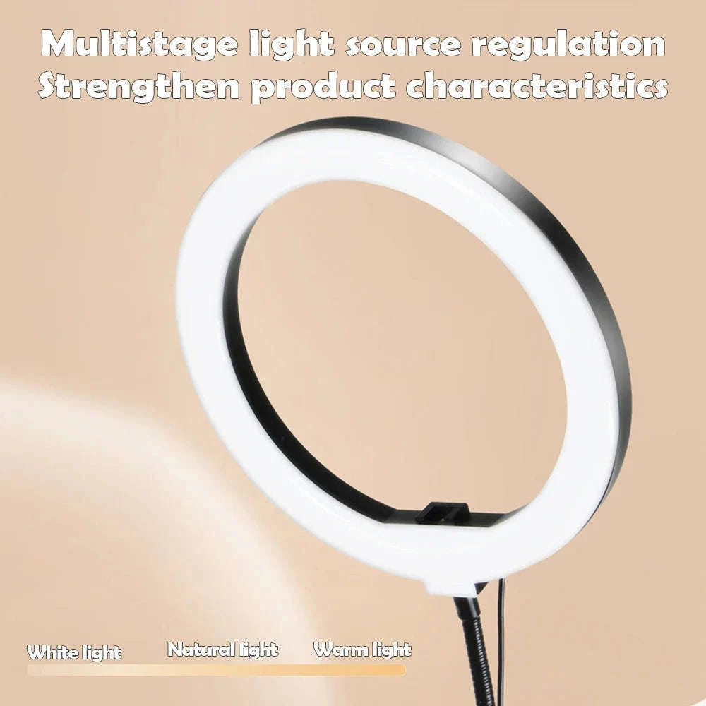 LED Phone Live Streaming Fill Light with Flexible Robotic Arm-Black