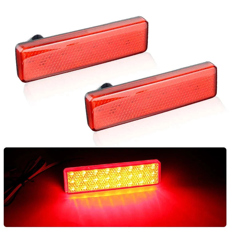 LED Rear Bumper Reflector Tail Light Pair for Compatible Vans-2PCS Black Lens