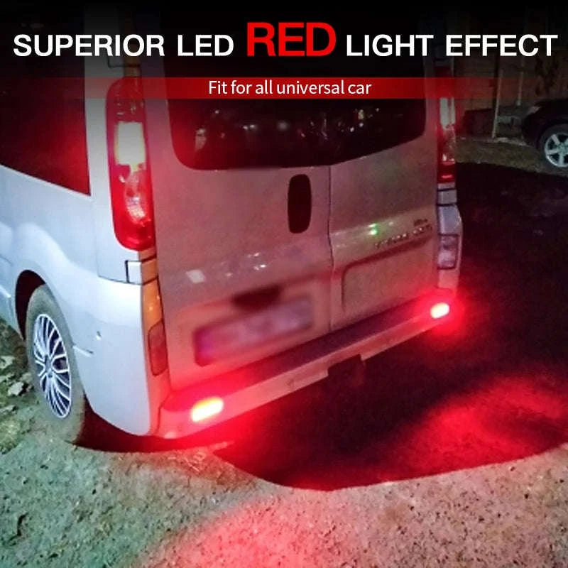 LED Rear Bumper Reflector Tail Light Pair for Compatible Vans-2PCS Black Lens