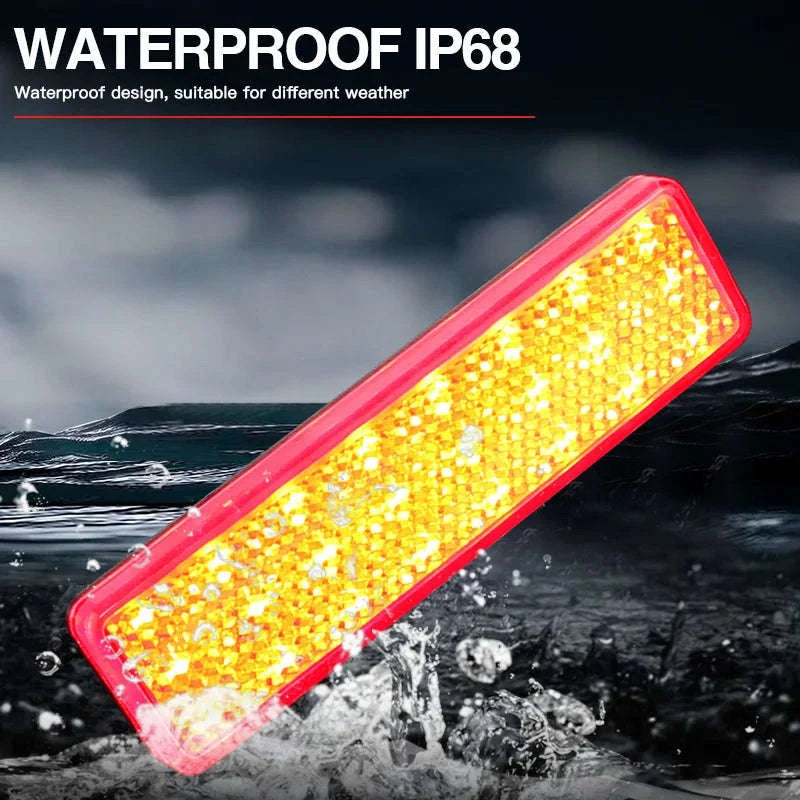 LED Rear Bumper Reflector Tail Light Pair for Compatible Vans-2PCS Black Lens