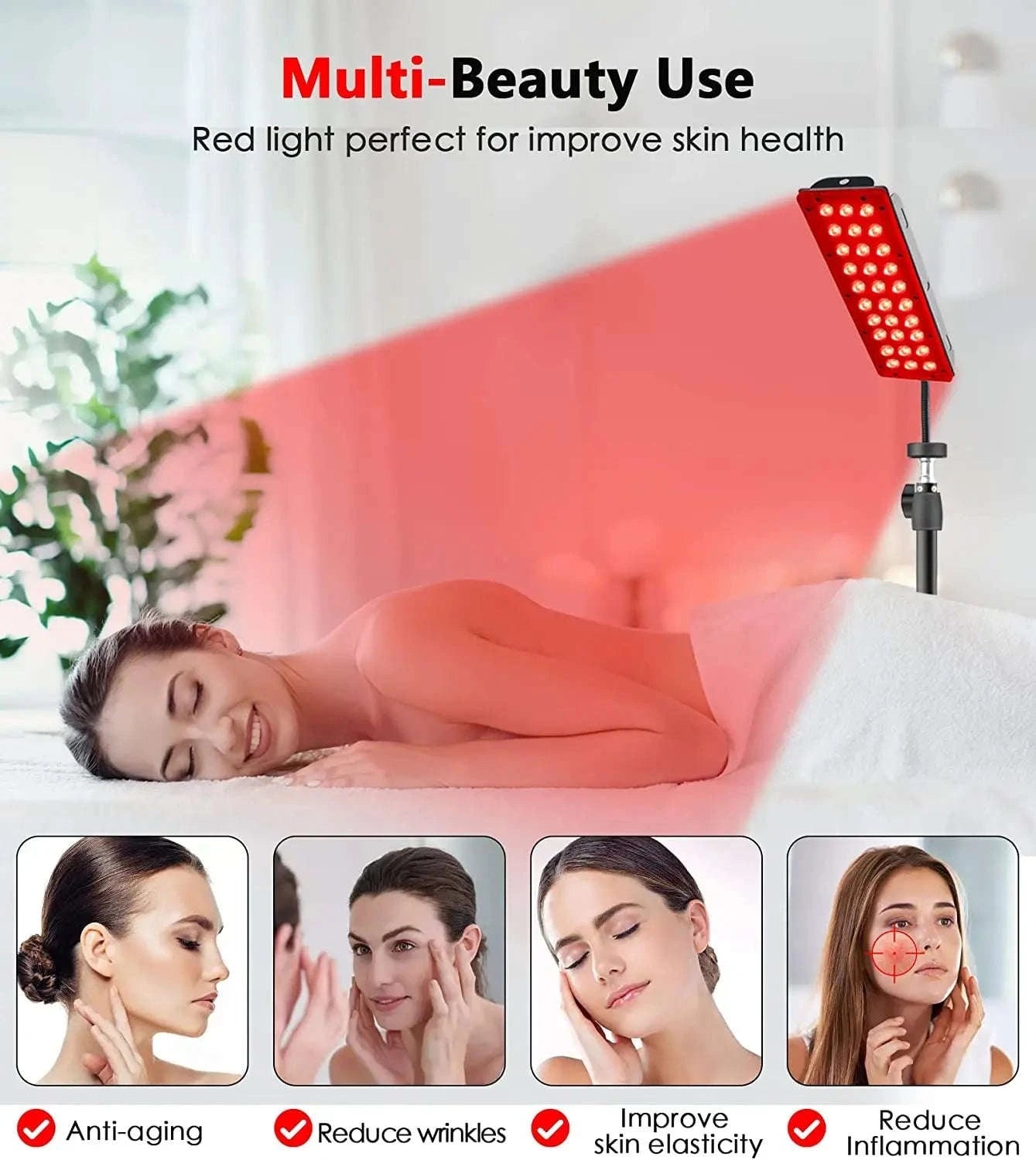 LED Red Light Therapy Lamp for Pain Relief & Skin Care-UK  PLUG