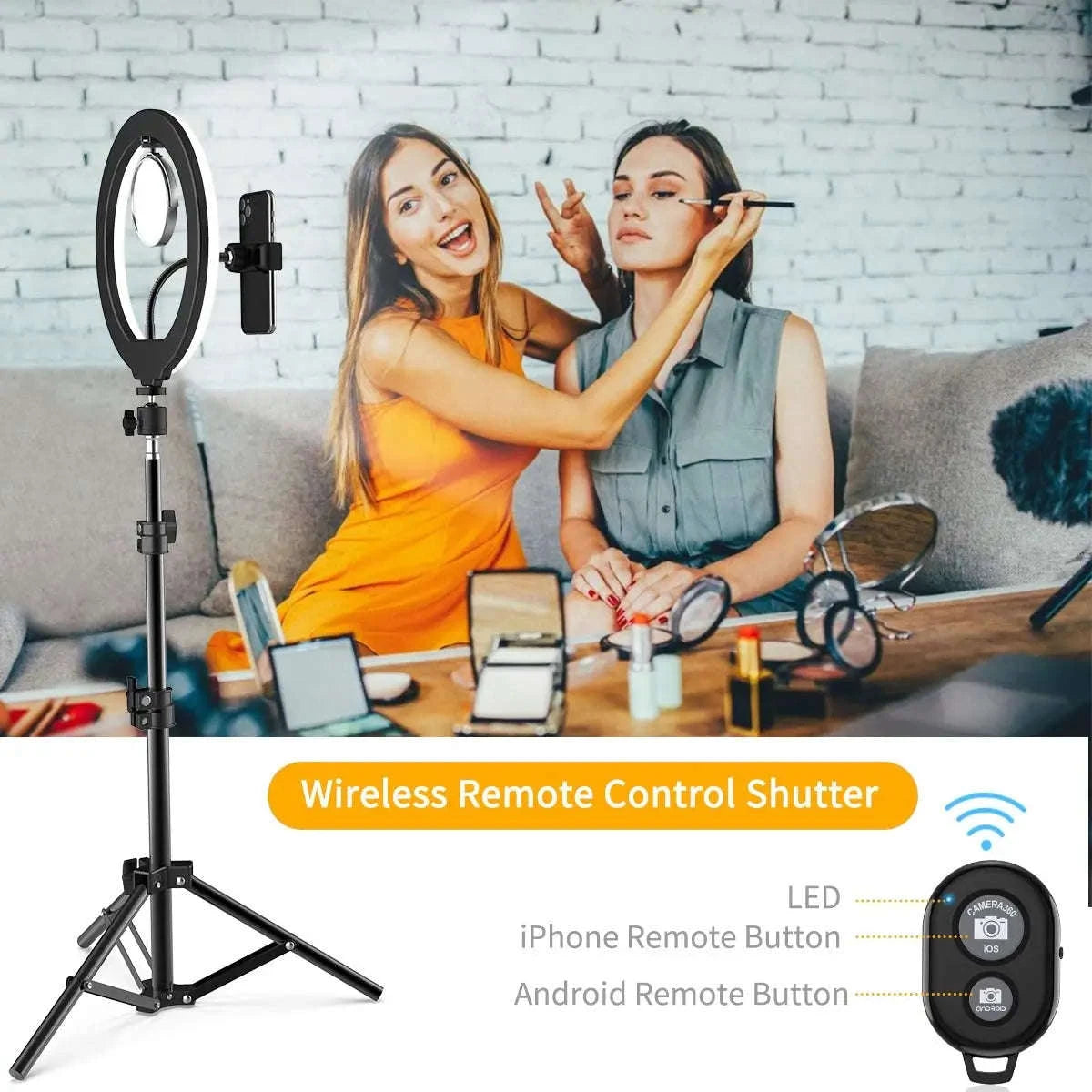 LED Selfie Ring Light with Bluetooth Remote Control-C-16cm