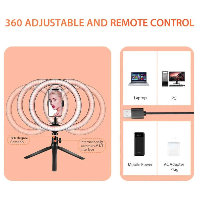 LED Selfie Ring Light with Bluetooth Remote Control-C-16cm