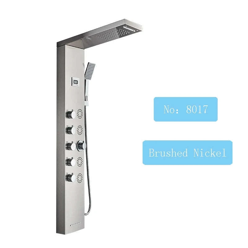 LED Shower Panel Massage Jet Shower System-Black 8804 / United States