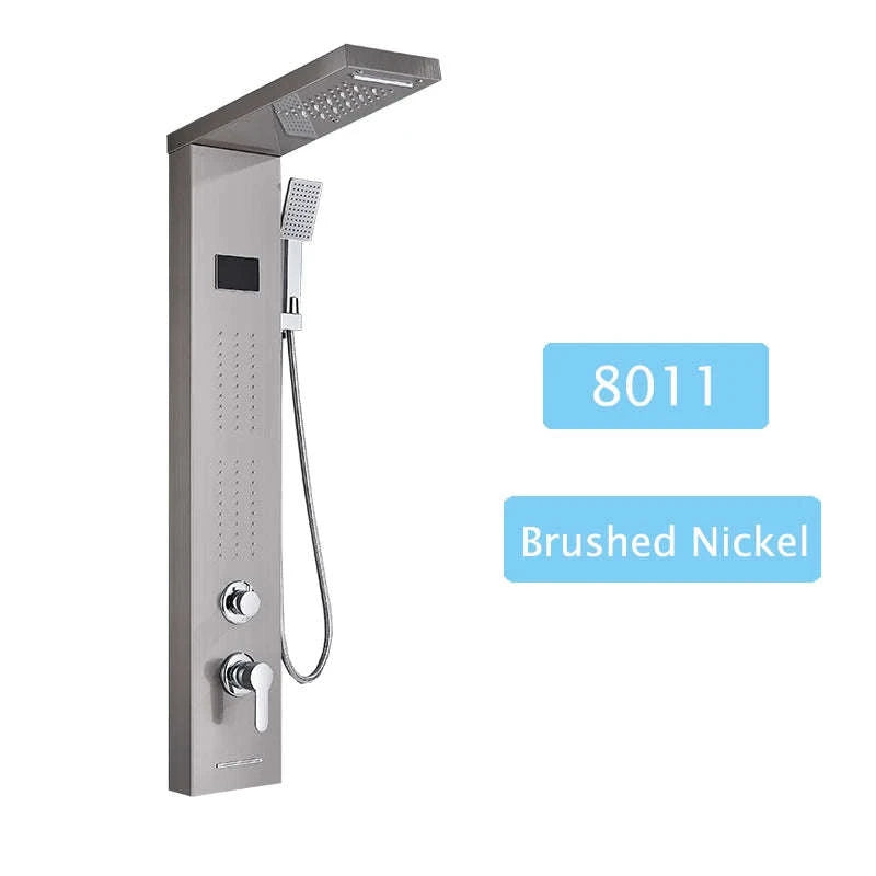 LED Shower Panel Massage Jet Shower System-Black 8804 / United States