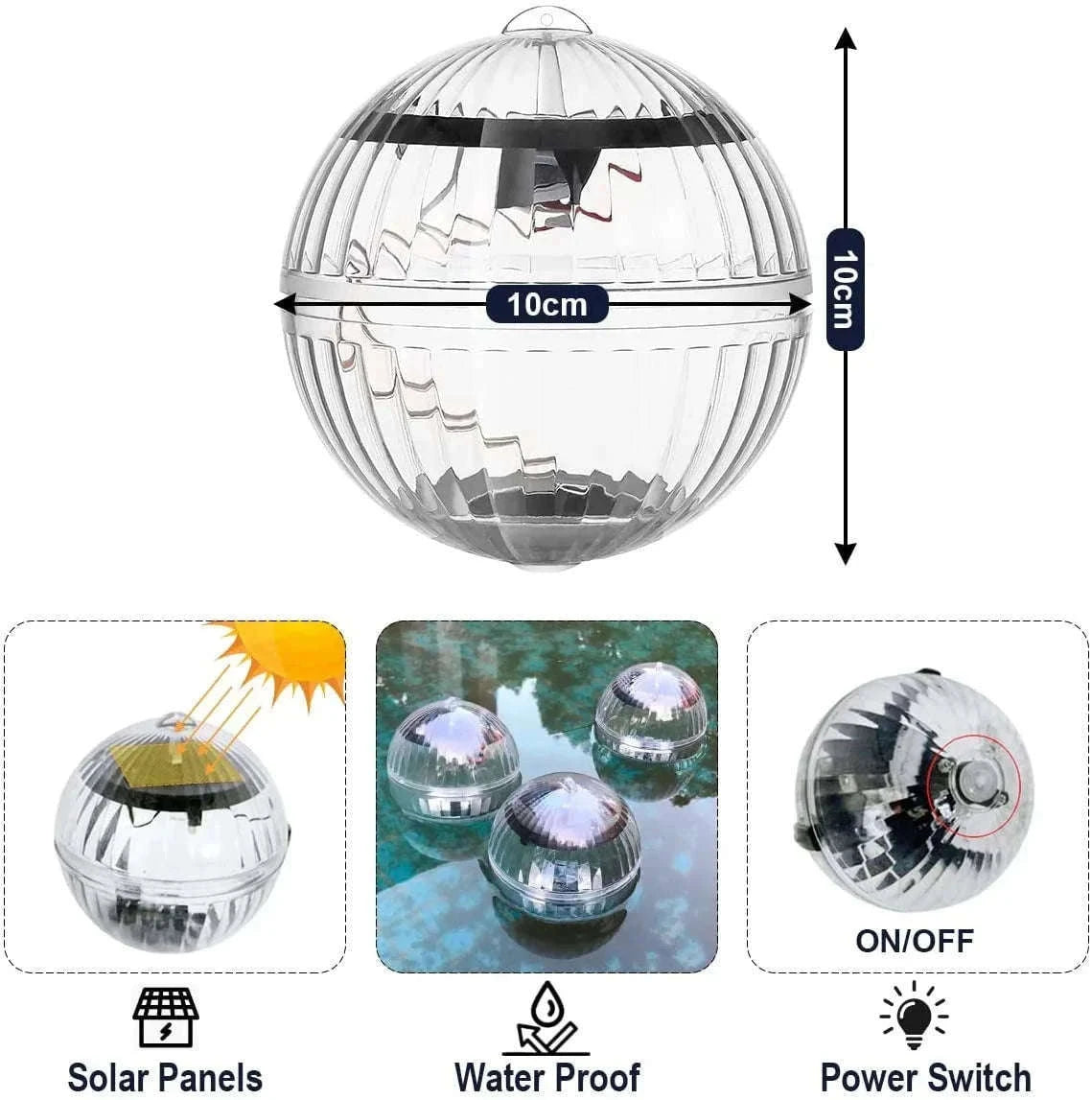 LED Solar Floating Pool Light for Colorful Outdoor Glow-Solar RGBW Lamp