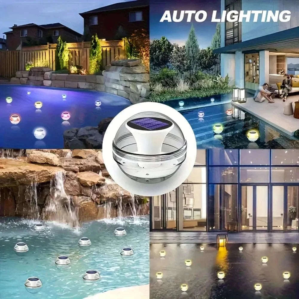 LED Solar Floating Pool Light for Colorful Outdoor Glow-Solar RGBW Lamp