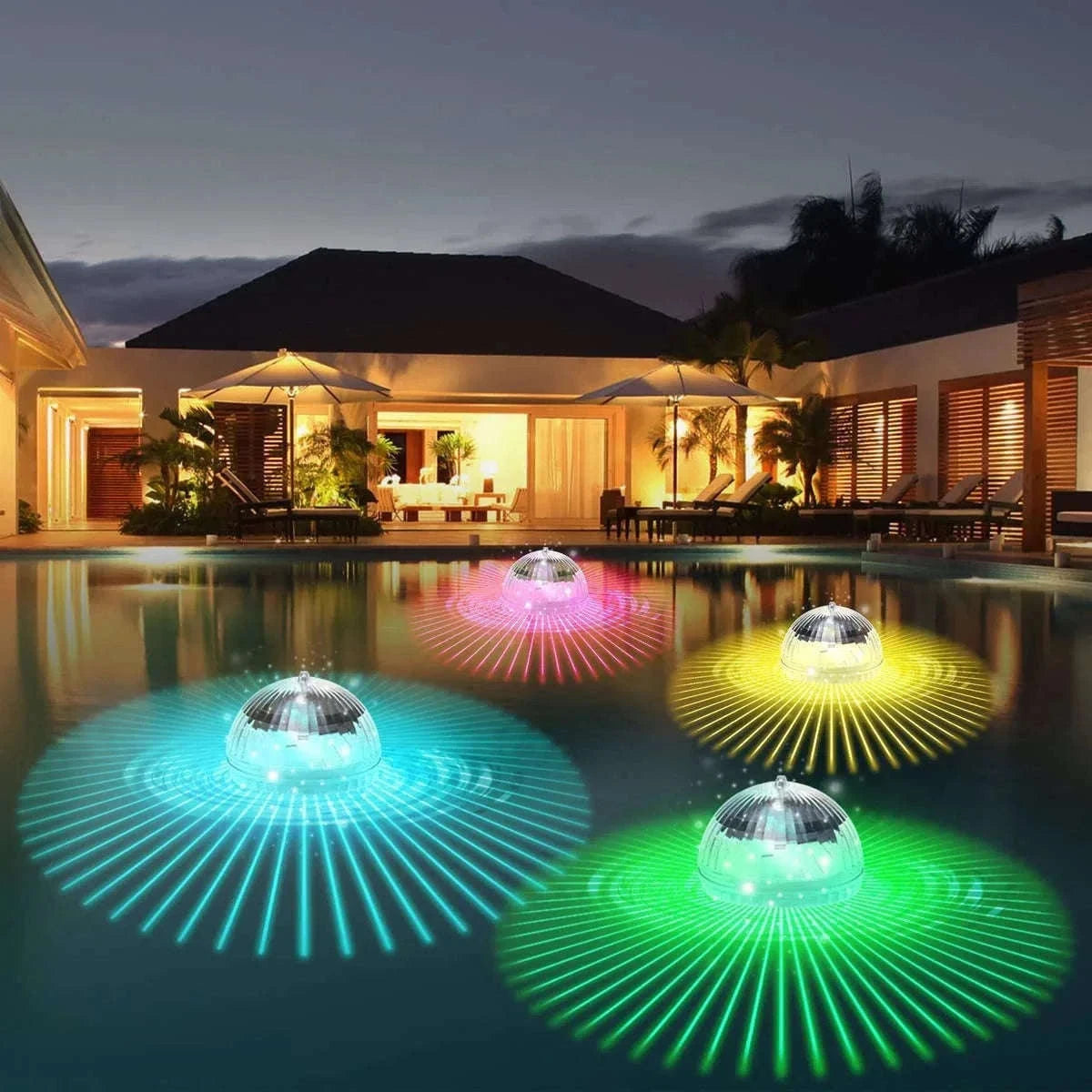 LED Solar Floating Pool Light for Colorful Outdoor Glow-Solar RGBW Lamp