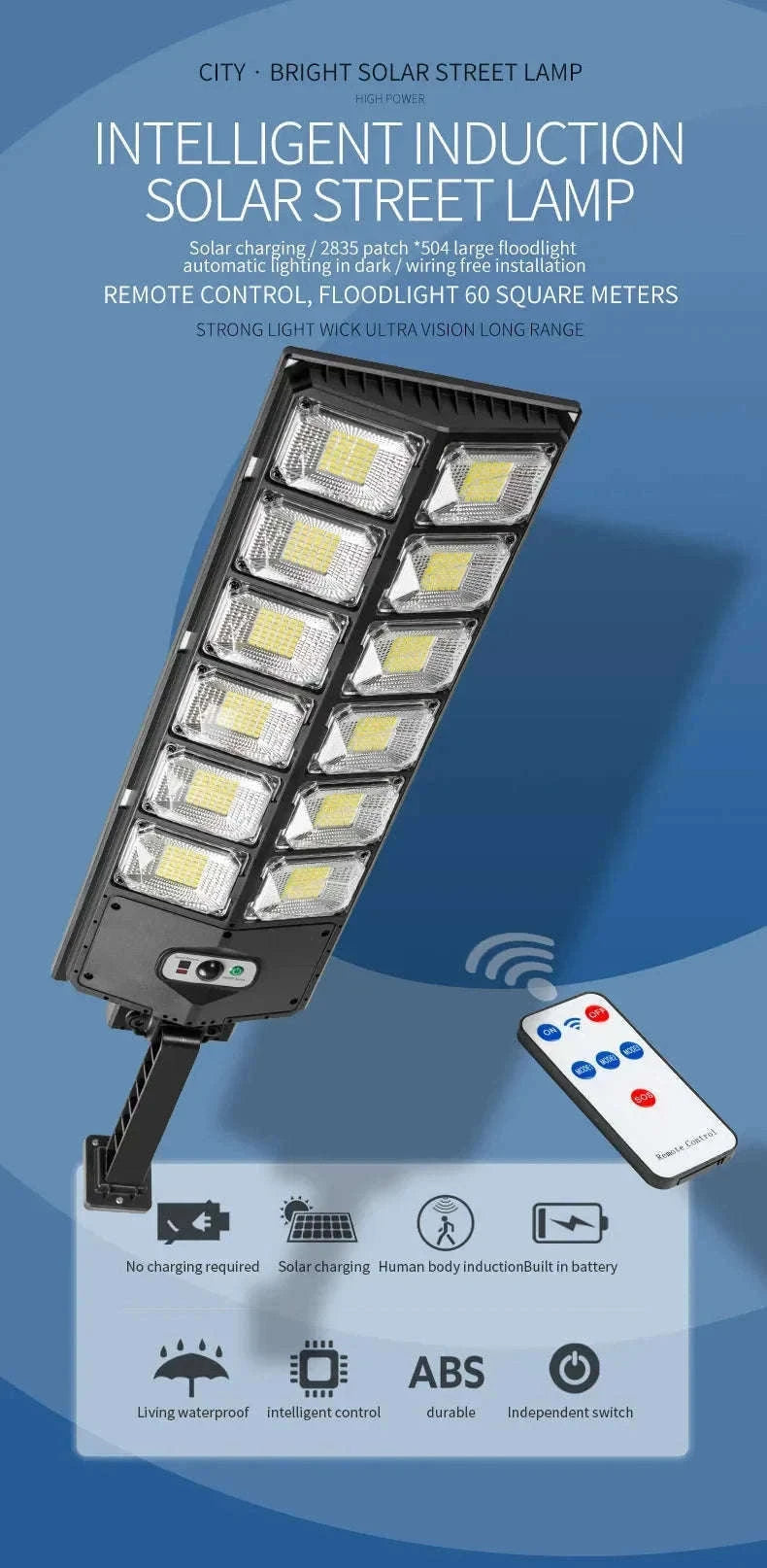LED Solar Motion Sensor Lamp for Outdoor Security Lighting-W789B-4
