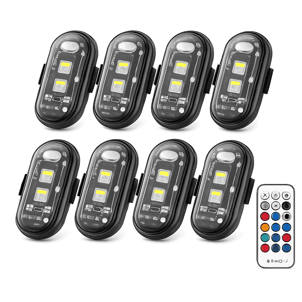 LED Strobe Lights Remote Control 8 Colors Anti-Collision Lights-8pcs