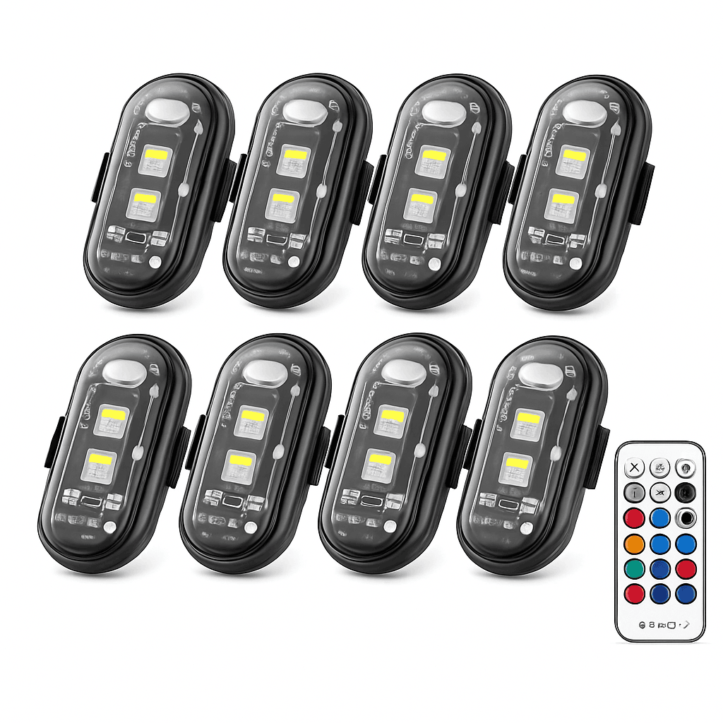 LED Strobe Lights Remote Control 8 Colors Anti-Collision Lights-8pcs