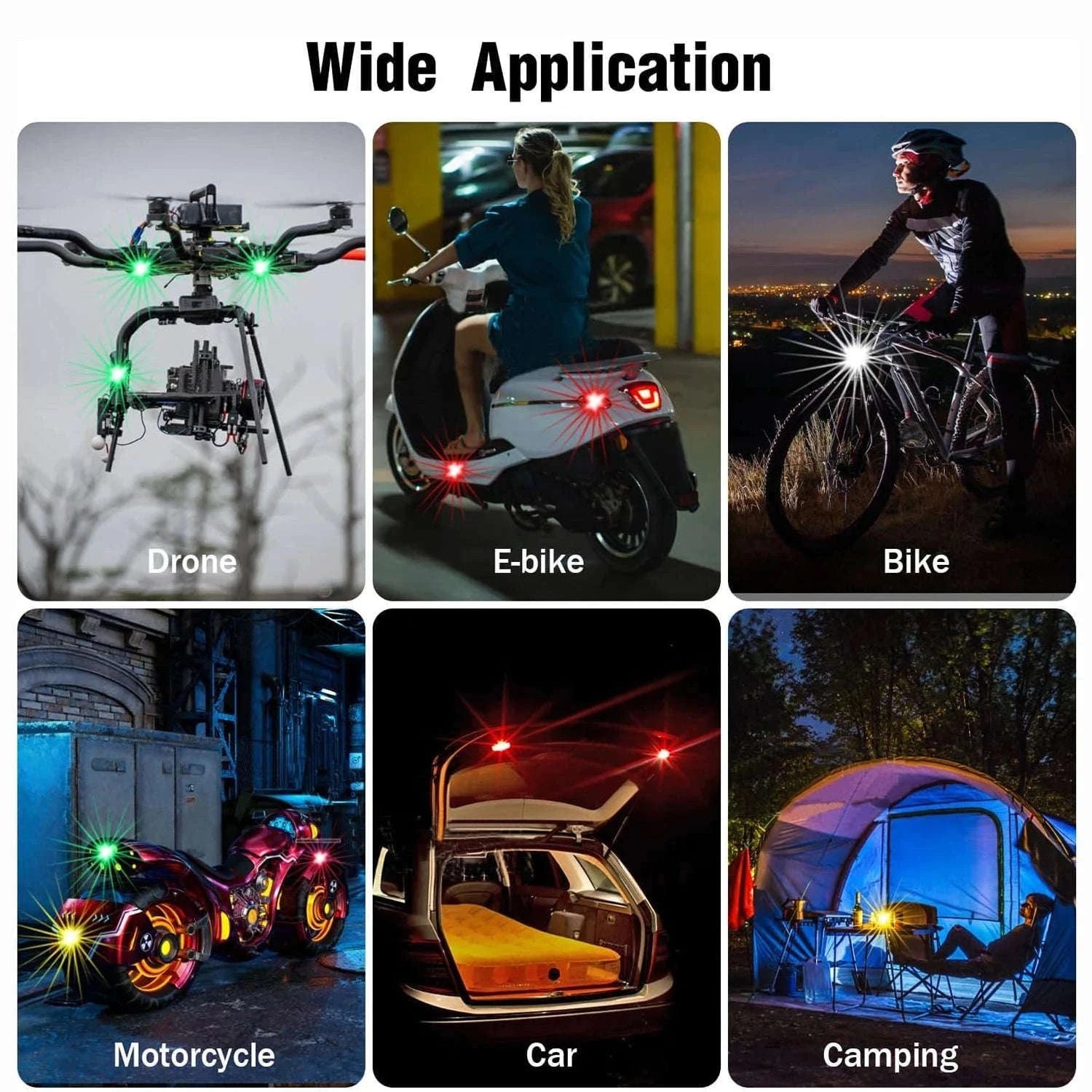 LED Strobe Lights Remote Control 8 Colors Anti-Collision Lights-8pcs
