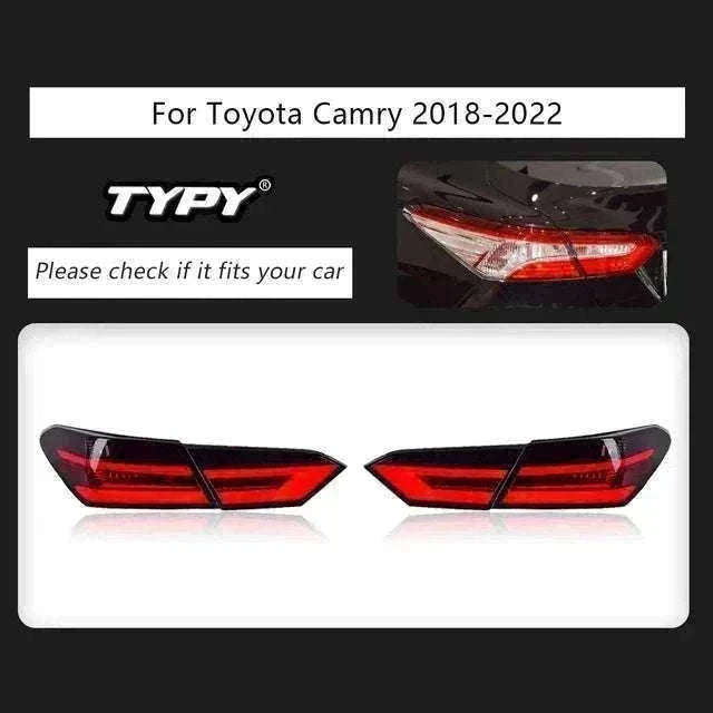 LED Tail Lights for Toyota Camry 2018–2022 with DRL Upgrade-Smoke / 1 set / China Mainland
