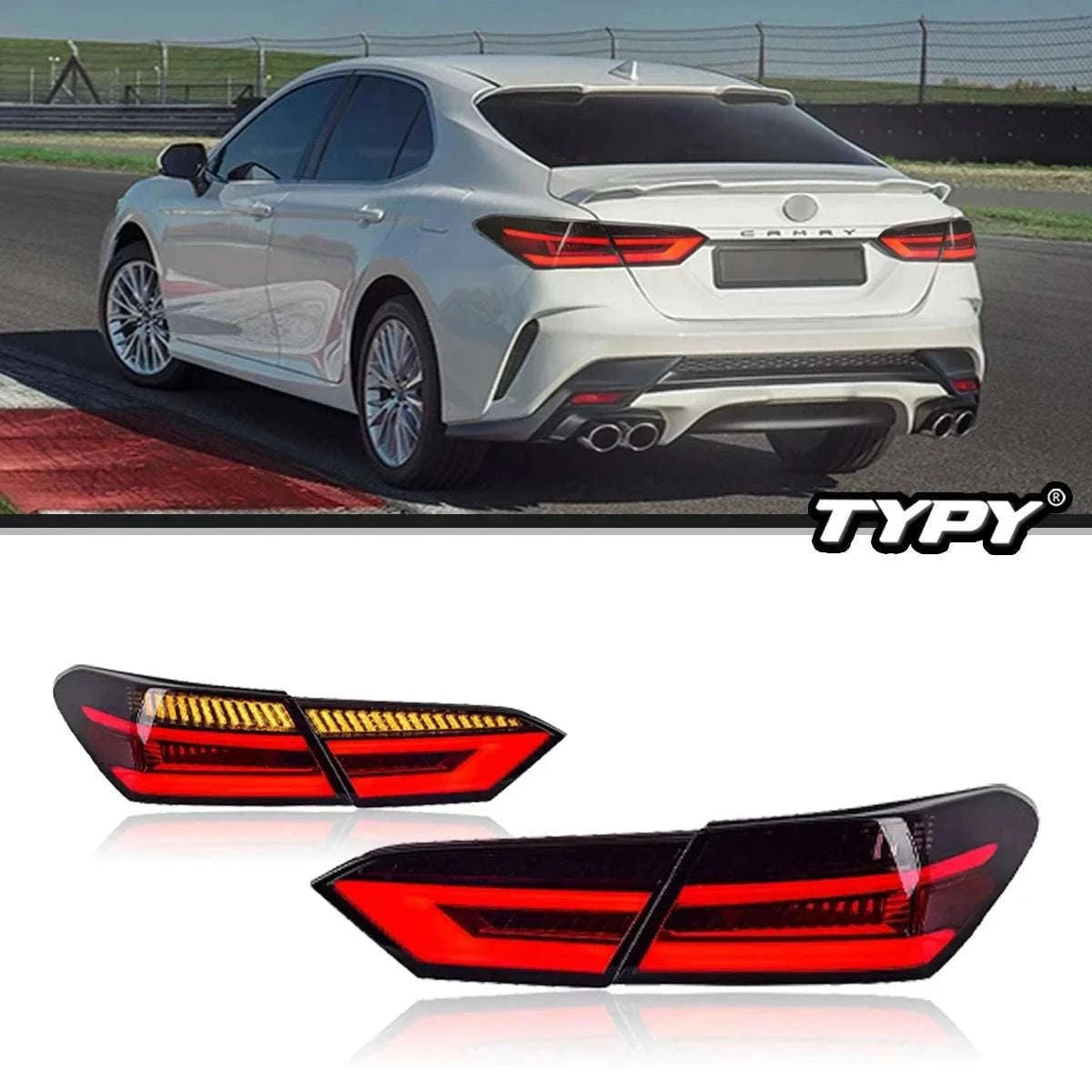 LED Tail Lights for Toyota Camry 2018–2022 with DRL Upgrade-Smoke / 1 set / China Mainland