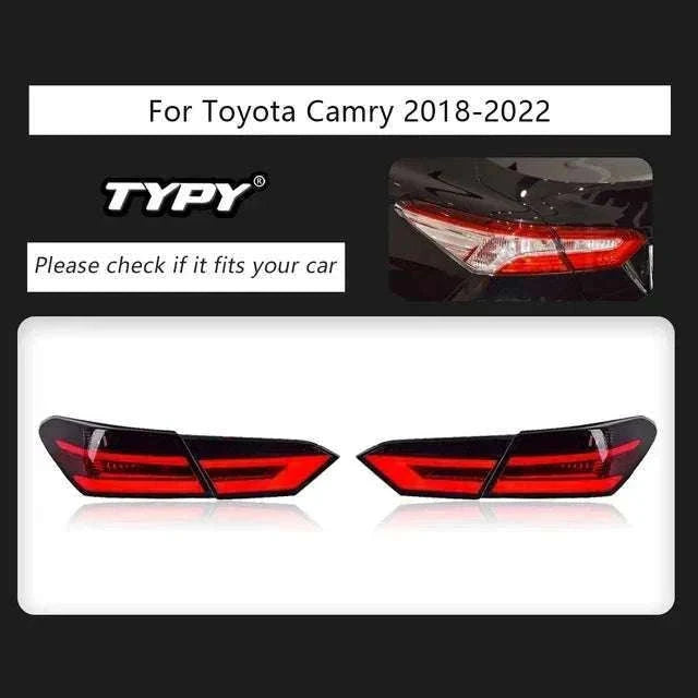 LED Tail Lights for Toyota Camry 2018–2022 with DRL Upgrade-Smoke / 1 set / China Mainland