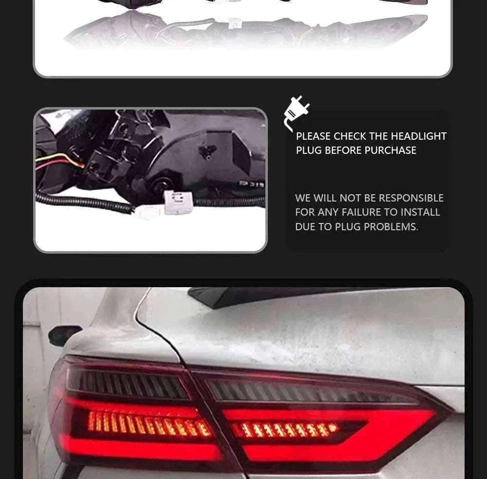 LED Tail Lights for Toyota Camry 2018–2022 with DRL Upgrade-Smoke / 1 set / China Mainland