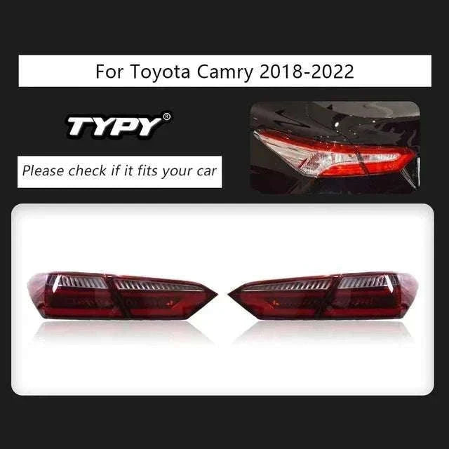 LED Tail Lights for Toyota Camry 2018–2022 with DRL Upgrade-Smoke / 1 set / China Mainland