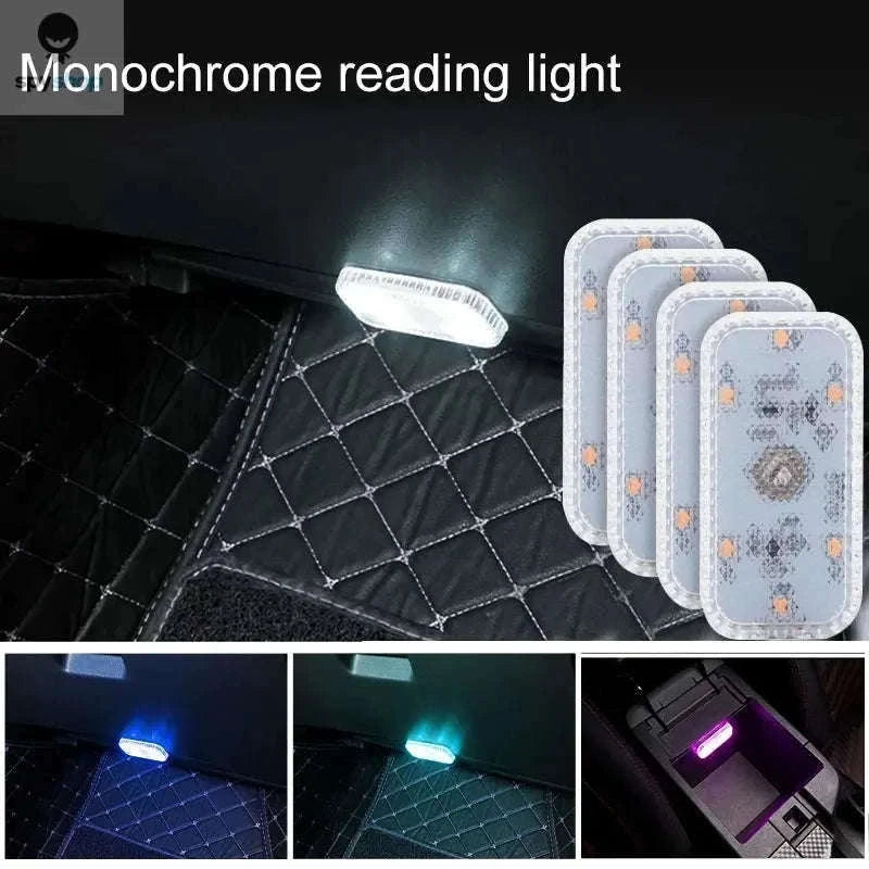 LED Touch Light Mini Wireless Car Interior Lamp, USB Rechargeable-1pc ice blue