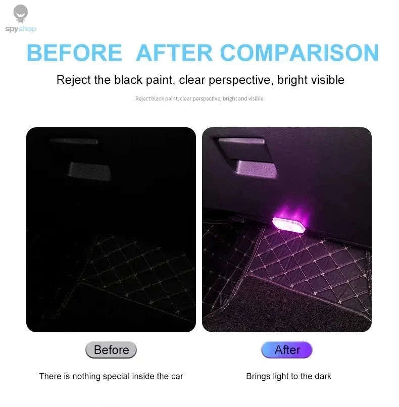LED Touch Light Mini Wireless Car Interior Lamp, USB Rechargeable-1pc ice blue