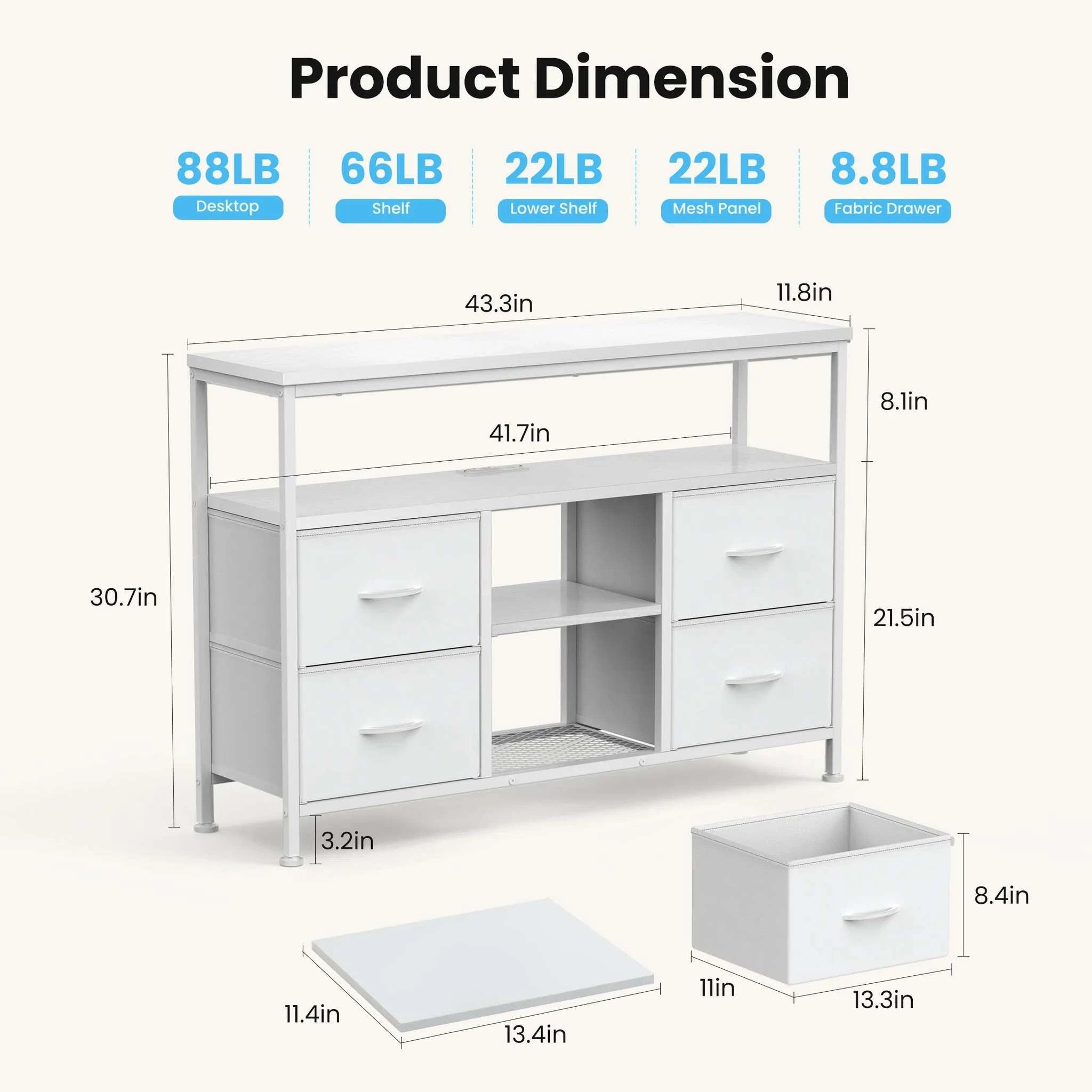 LED TV Stand with Storage Drawers & Power Outlets for 50" TV-Brown / United States