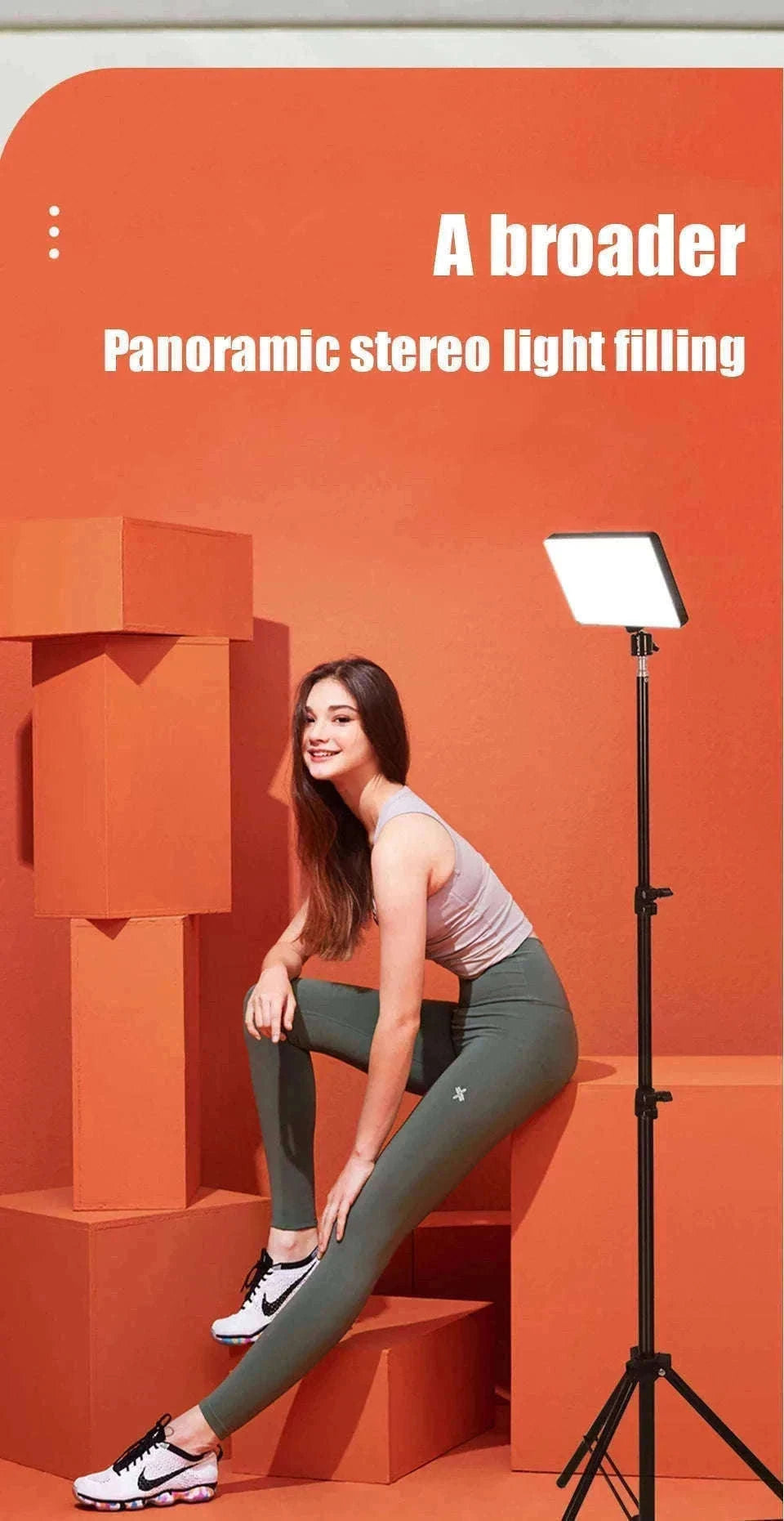 LED Video Light Panel Kit with Tripod & Color Filters 3300–5600K-2 pack 4 Filter / United States
