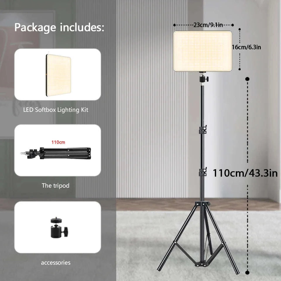 LED Video Light Studio Kit-with 110CM Tripod