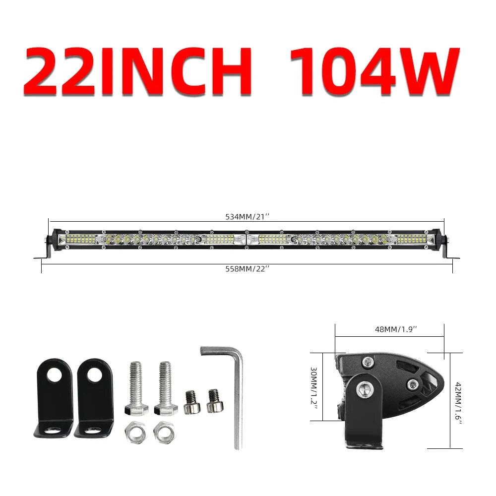 LED Work Light Bar Combo for Offroad Vehicles-52inch 260W