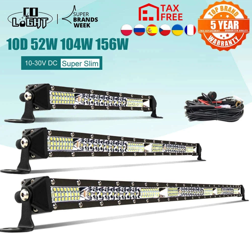 LED Work Light Bar Combo for Offroad Vehicles-52inch 260W