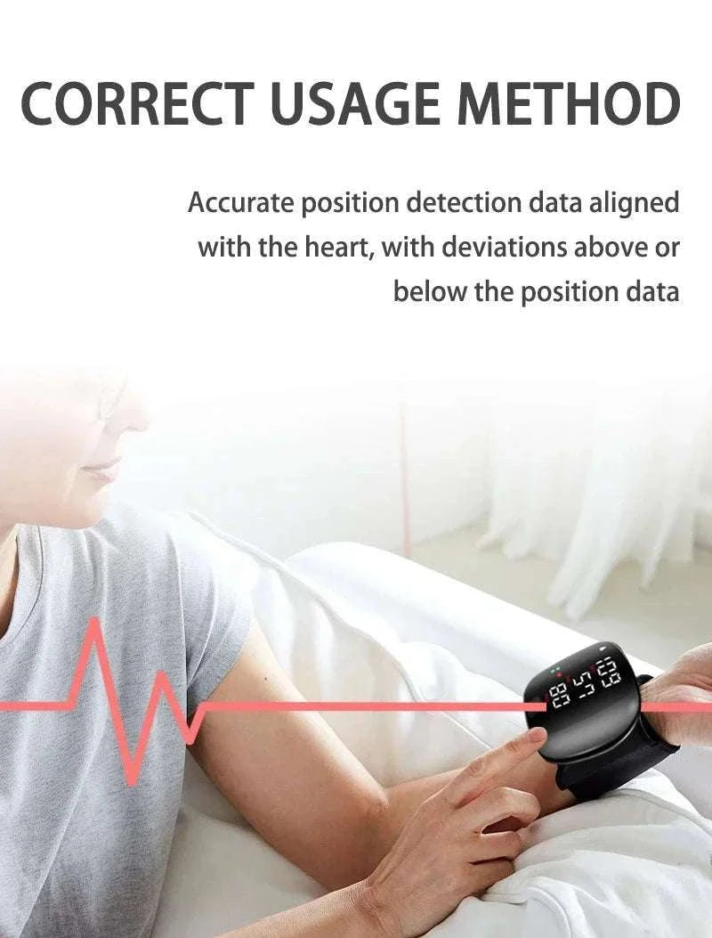 LED Wrist Blood Pressure Monitor with Voice & Easy Read Display-