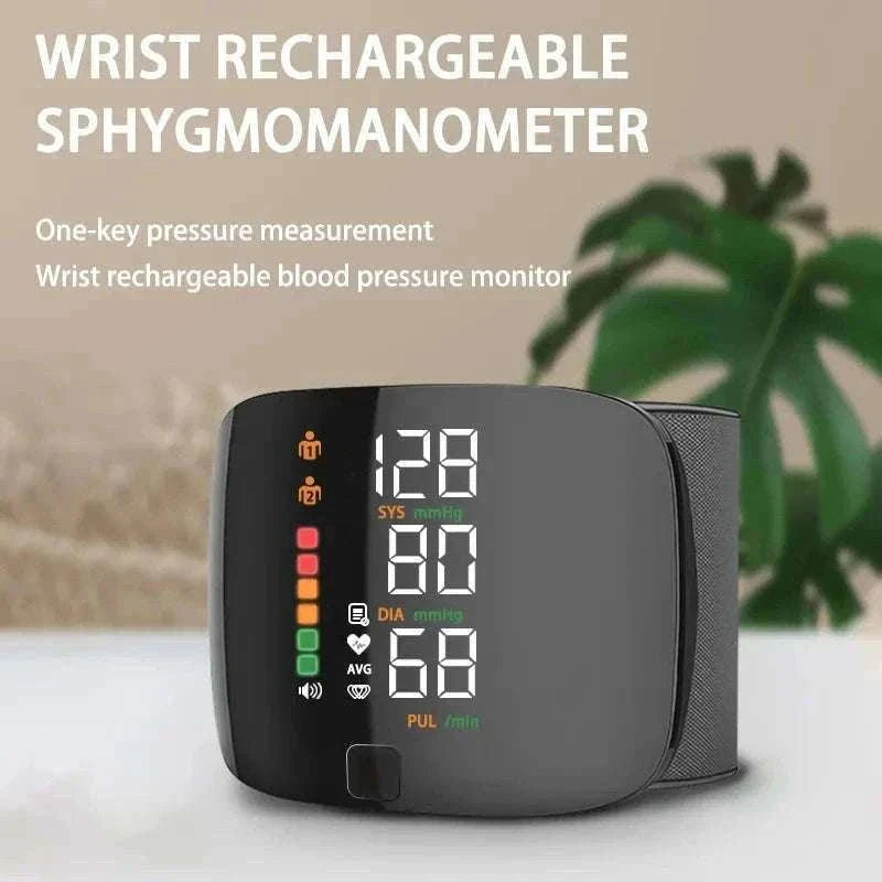LED Wrist Blood Pressure Monitor with Voice Guidance-Arabic Voice