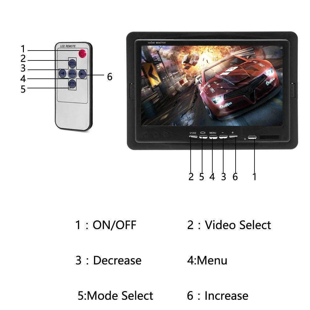 LeeKooLuu 7-inch Car Monitor Backup Camera-Monitor with 2 Cameras / france